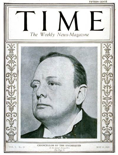 Churchill on Cover of TIME Mag, May 11, 1925